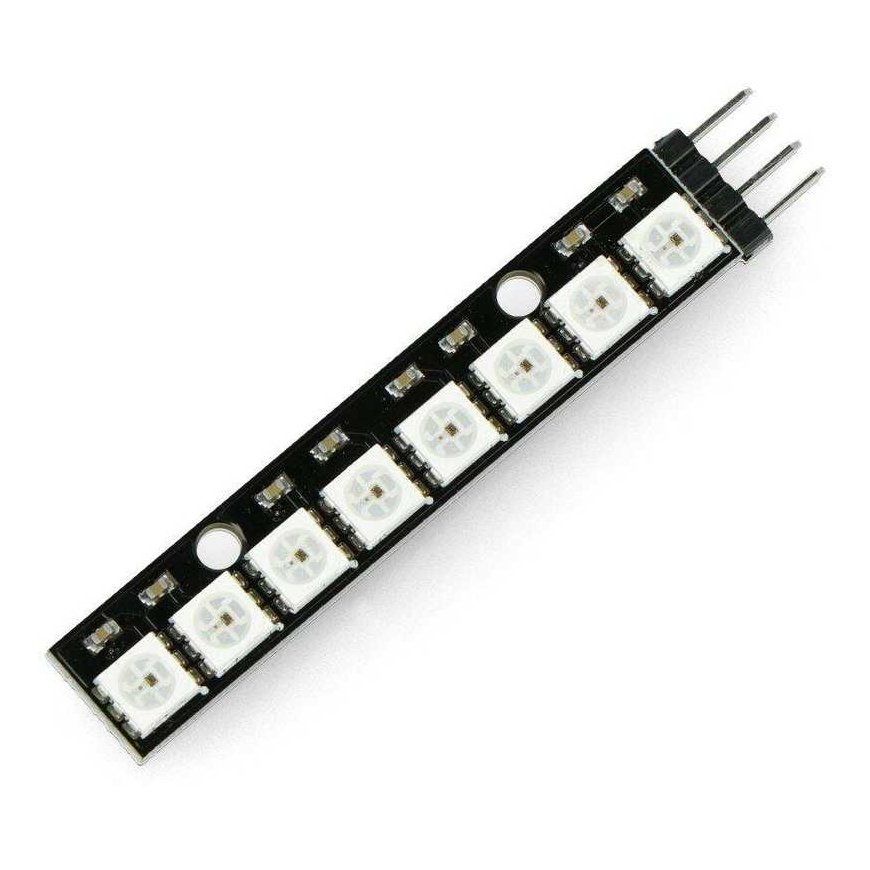 OEM RGB LED strip WS2812 5050 x 8 light diodes - 53 mm - soldered connections – 2