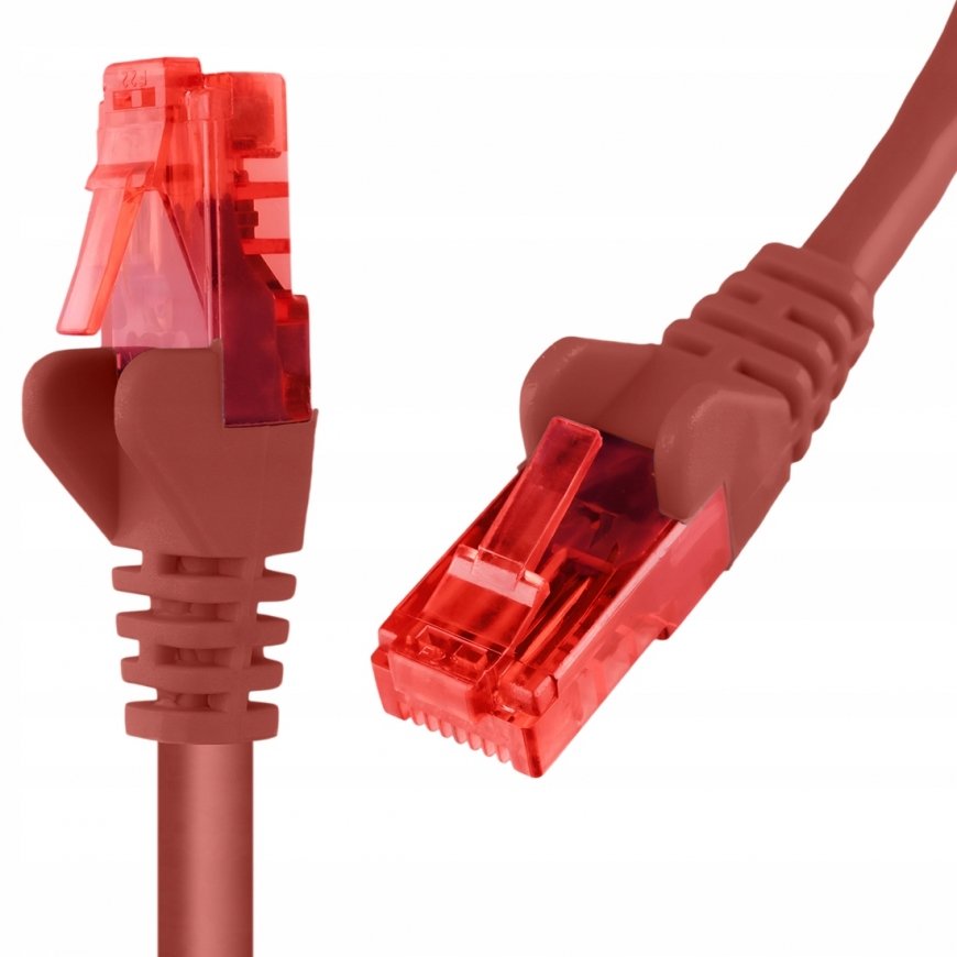 Spacetronik RJ45 CAT 6 U/UTP AWG24 kaabel punane 7.5m