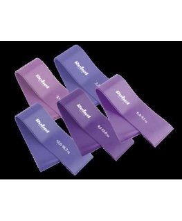 Latekso vingrošanas joslu komplekts - Mini Band L, 2.3-18.2kg, 5 joslas, violetā krāsā, REBEL ACTIVE