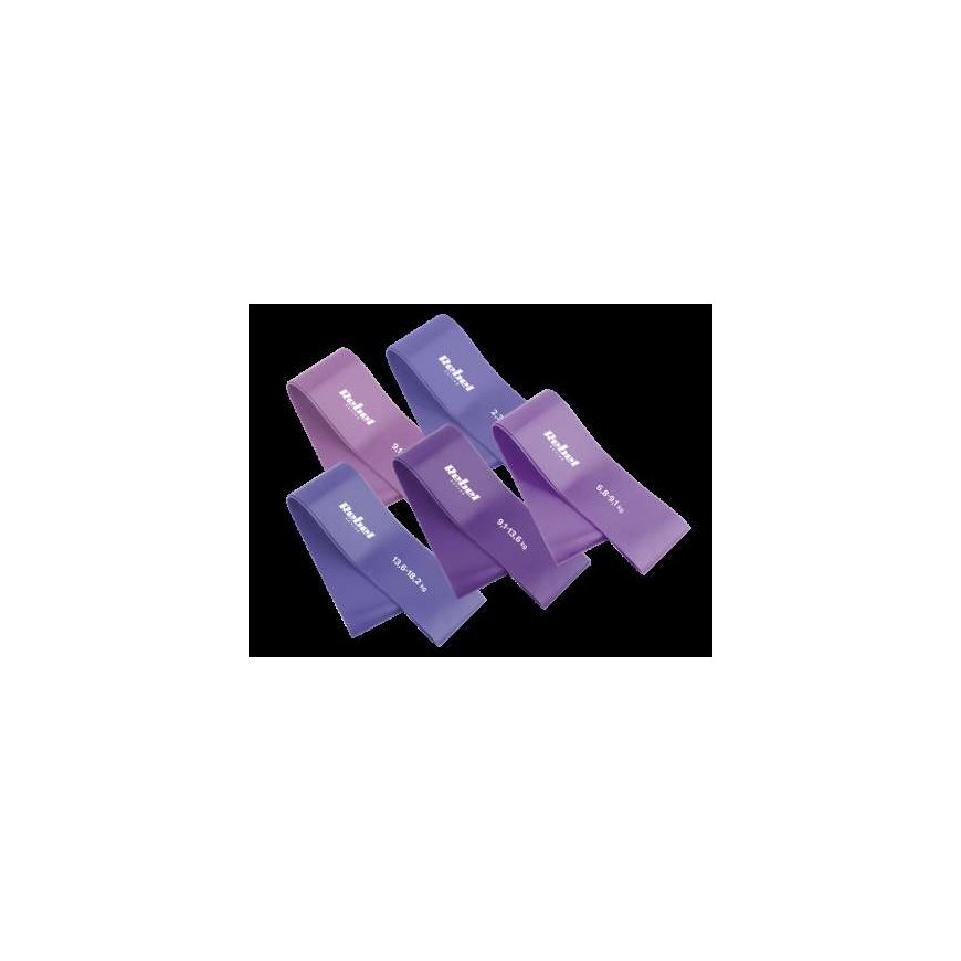Latex Exercise Bands Set - Mini Band L, 2.3-18.2kg, 5 bands, purple, REBEL ACTIVE