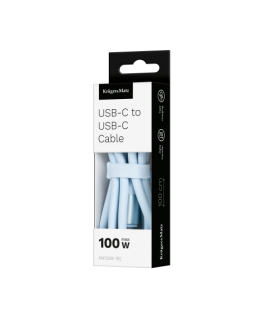 USB Type C - C tipa USB kabelis 1 m silikona zilā krāsā Kruger & Matz Basic