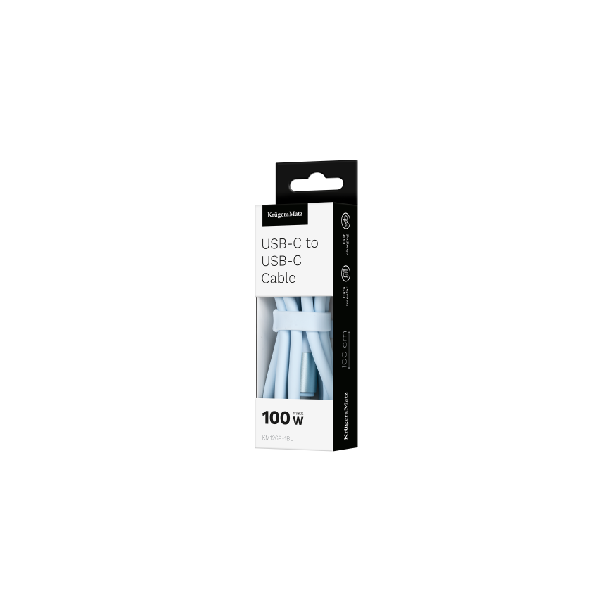 USB Tipa C – C Tüübi USB Kaabel 1 m Silikoon Sinine Kruger & Matz Basic