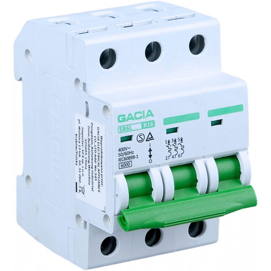 Automātiskais slēdzis, 6kA, B, 3 poli, 6A GACIA SB6L B 3P 6A – 2