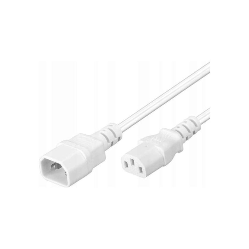 ПРЕМИУМКОРД Удлинитель сети 230V, C13-C14, белый 1м