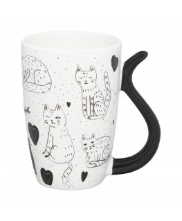 Juoda katė puodelis 380 ml Cats AMBITION