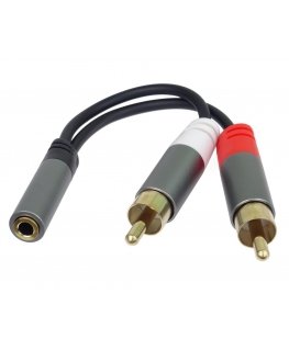 PremiumCord cable HQ socket, 3.5 mm female – 2x CINCH male 15 cm