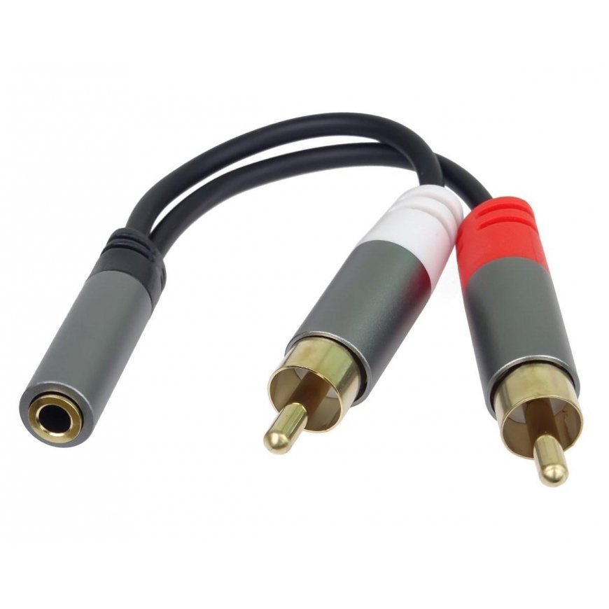 PremiumCord cable HQ socket, 3.5 mm female – 2x CINCH male 15 cm