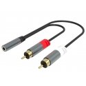 PremiumCord cable HQ socket, 3.5 mm female – 2x CINCH male 15 cm PremiumCord cable HQ socket, 3.5 mm female – 2x CINCH male 15 cm