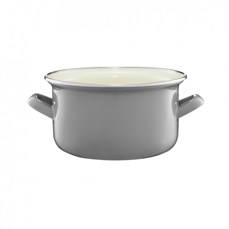 Enamelled pot 14 cm 1.25 l gray EMALIA OLKUSZ