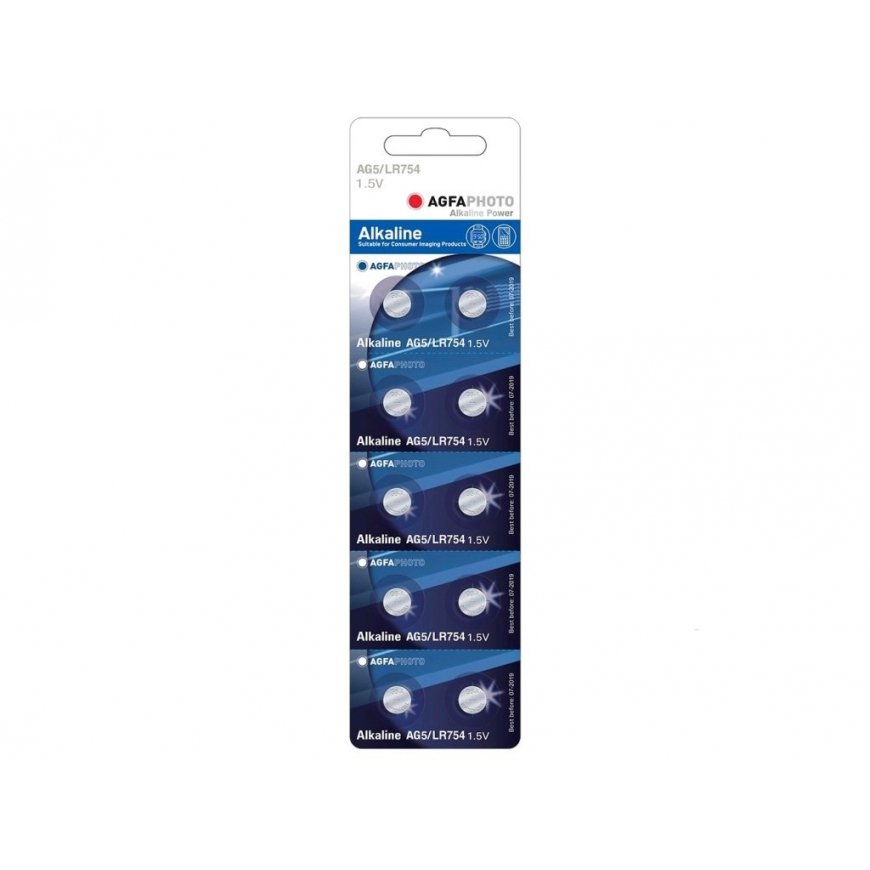 AgfaPhoto LR48-LR754-AG5-393 button alkaline battery, blister pack of 10 pcs – 2