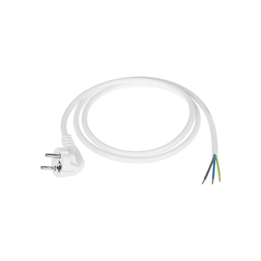 Кабель питания LP Oem 3x1.5 мм белый 1.5 м с угловой вилкой