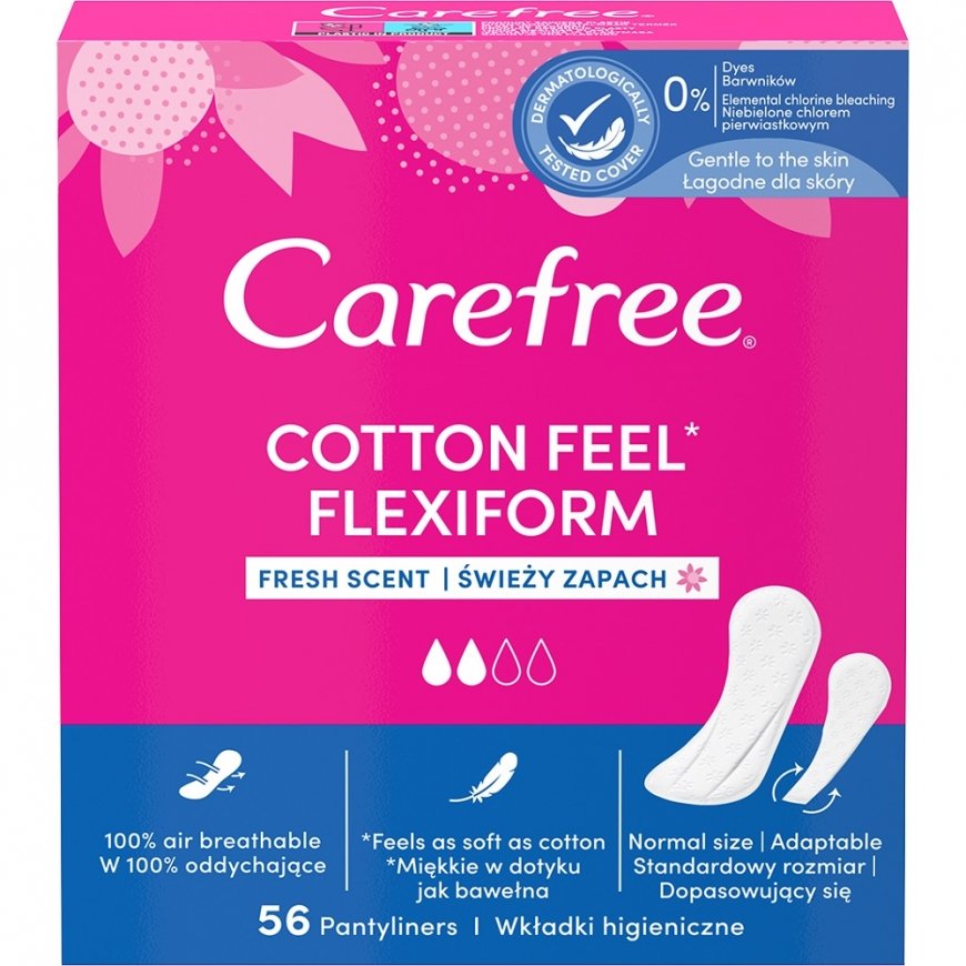 Carefree Cotton Feel Flexiform Panty Liners Fresh Scent 56 pcs – 2