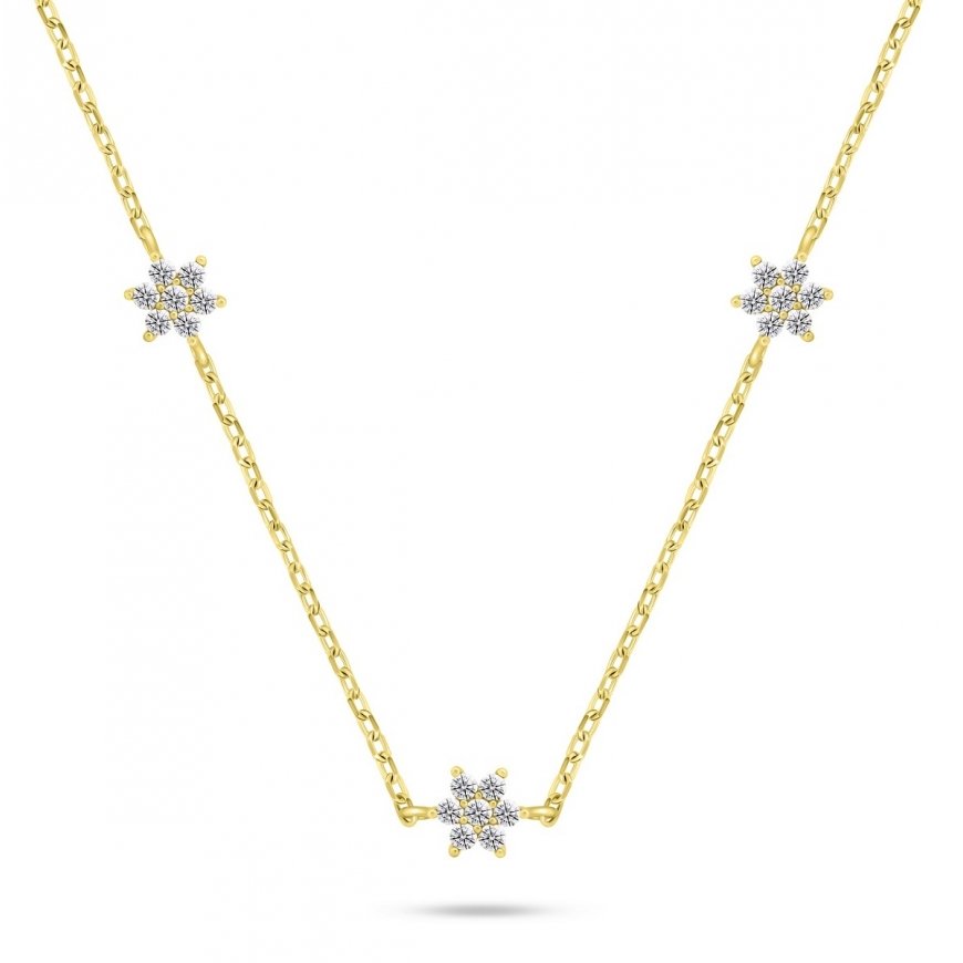 Brilio Silver Brilio Sidabrinis Charming gold-plated pendant with zircons NCL109Y