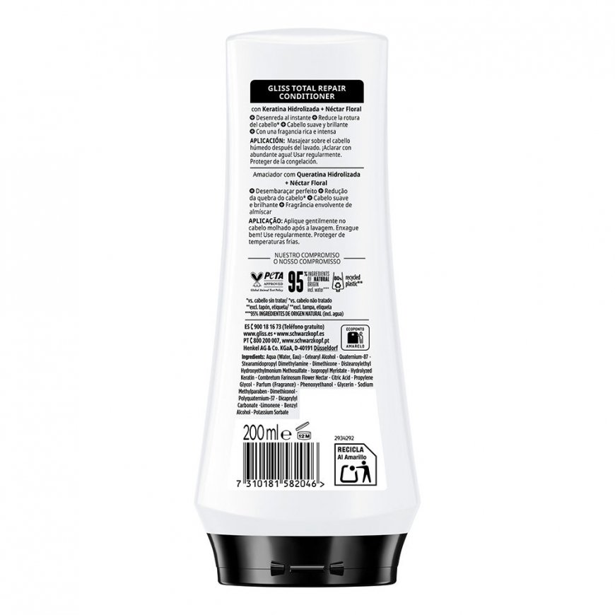 Schwarzkopf Mass Market GLISS TOTAL REPAIR kondicionierius 200 ml