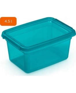 Moxom Ocean "Basestore" container with lid and clips, 19x28x13 cm, 4.5 l, ocean color
