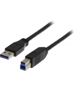Deltaco USB3-110S USB-kaabel USB 3.2 Gen 1 (3.1 Gen 1) 1 m USB A USB B Must