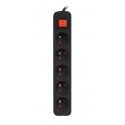 Lanberg PS1-05E-0150-BK elektros tinklo ilgintuvas 1,5 m 5 AC išvestis(ys / čių) Vidaus Juoda