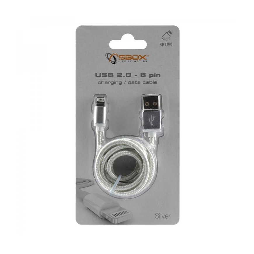 SBOX IPH7-S matkapuhelimen kaapeli Hopea 1,5 m USB A Lightning – 2