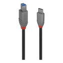 Lindy 36666 USB-kaapeli USB 3.2 Gen 1 (3.1 Gen 1) 1 m USB C USB B musta
