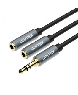 UNITEK Y-C956ABK audio cable 0.2 m 3.5mm 2 x 3.5mm Black, Grey