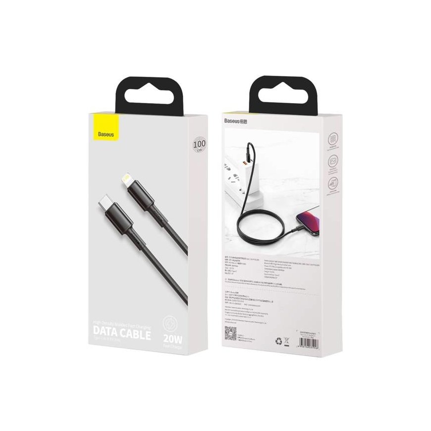 Baseus CATLGD-01 lightning kabelis 1 m Melns