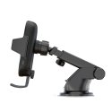 Deltaco QI-C1001 mobile device charger Smartphone Black Cigar lighter Wireless charging Fast chargin