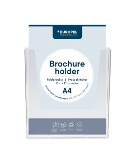 Europel Brochure holder A4 Wall Mounted Clear