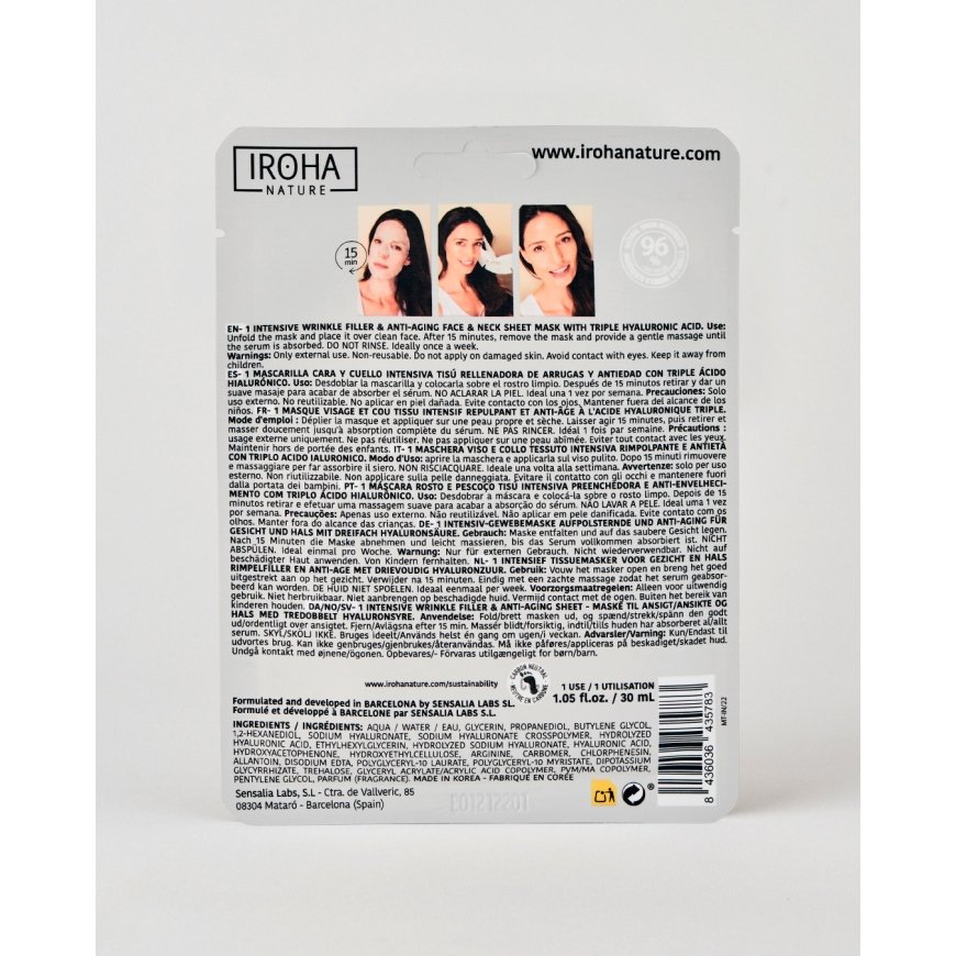 Iroha Nature 8436036435783 näomask Kergitav mask Naised 18 ml Lehte – 2