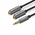 Ugreen 30619 audiokaapeli 0,2 m 3.5mm 2 x 3.5mm musta, Harmaa Ugreen 30619 audiokaapeli 0,2 m 3.5mm 2 x 3.5mm musta, Harmaa