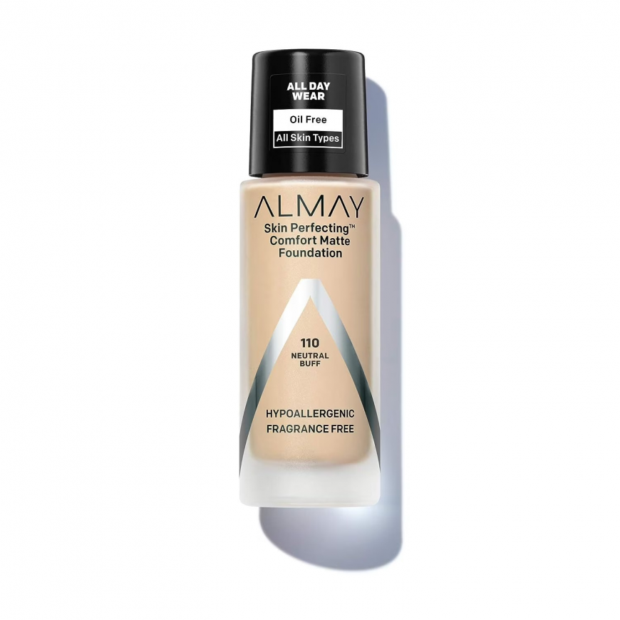 Almay, Skin Perfecting Comfort, Matte, Liquid Foundation, 110, N