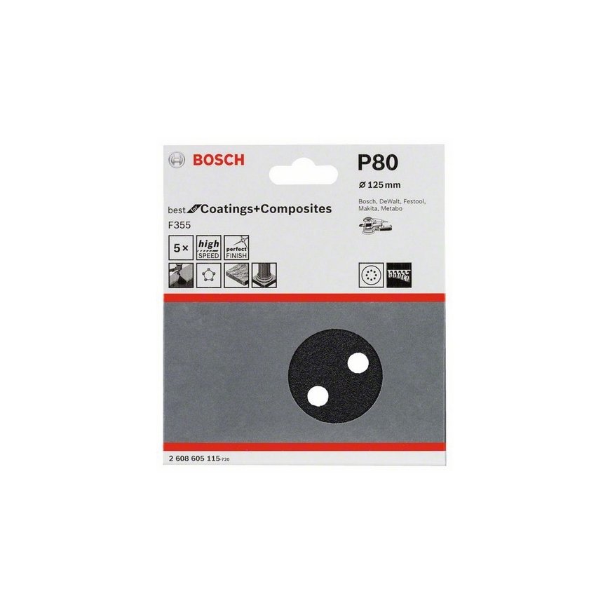 Bosch 2 608 605 115 šlifuoklio priedas 5 vnt Šlifavimo diskas – 2
