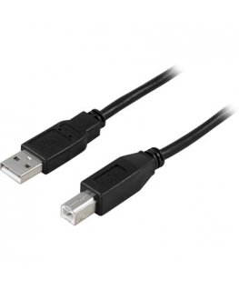 Deltaco USB-250S USB kabelis USB 2.0 5 m USB A USB B Melns