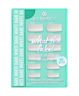 Essence what the fake! PRESS ON NAIL Sõrmeküüned Valge Ühevärviline 24 tk Karp