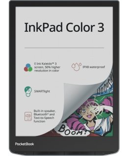 PocketBook InkPad Color 3 e-grāmatu lasītājs Skārienjūtīgais ekrāns 32 GB Wi-Fi Melns, Pelēks