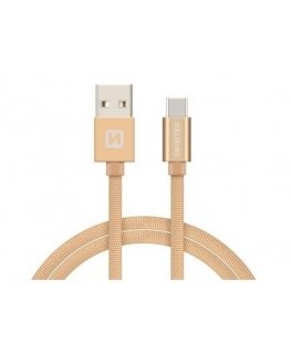 Swissten 71521204 USB kabelis 1,2 m USB A Micro-USB B Auksas