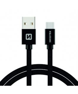 Swissten 71521201 USB kabelis 1,2 m USB A USB C Melns