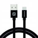 Swissten 71521201 USB kabelis 1,2 m USB A USB C Melns Swissten 71521201 USB kabelis 1,2 m USB A USB C Melns