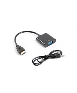 Lanberg AD-0017-BK video cable adapter 0.2 m VGA (D-Sub) HDMI Type A (Standard) Black