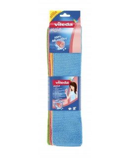 Vileda 141413 puhastuslapp Mikrokiud Sinine, Roheline, Oranž, Punane 4 tk
