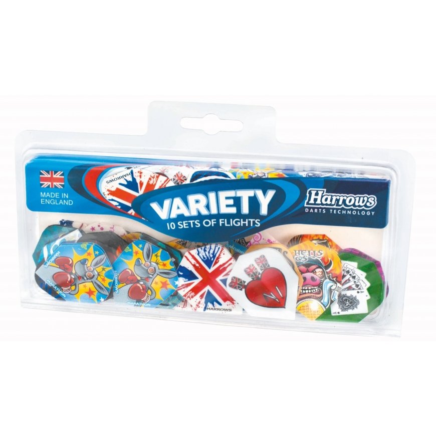 Harrows Dart Flights 10 Pack VARIETY PACK 9367