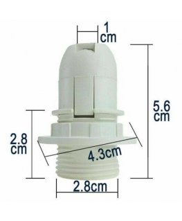 OEM E14 socket with adjustable collar - white - Plastic socket