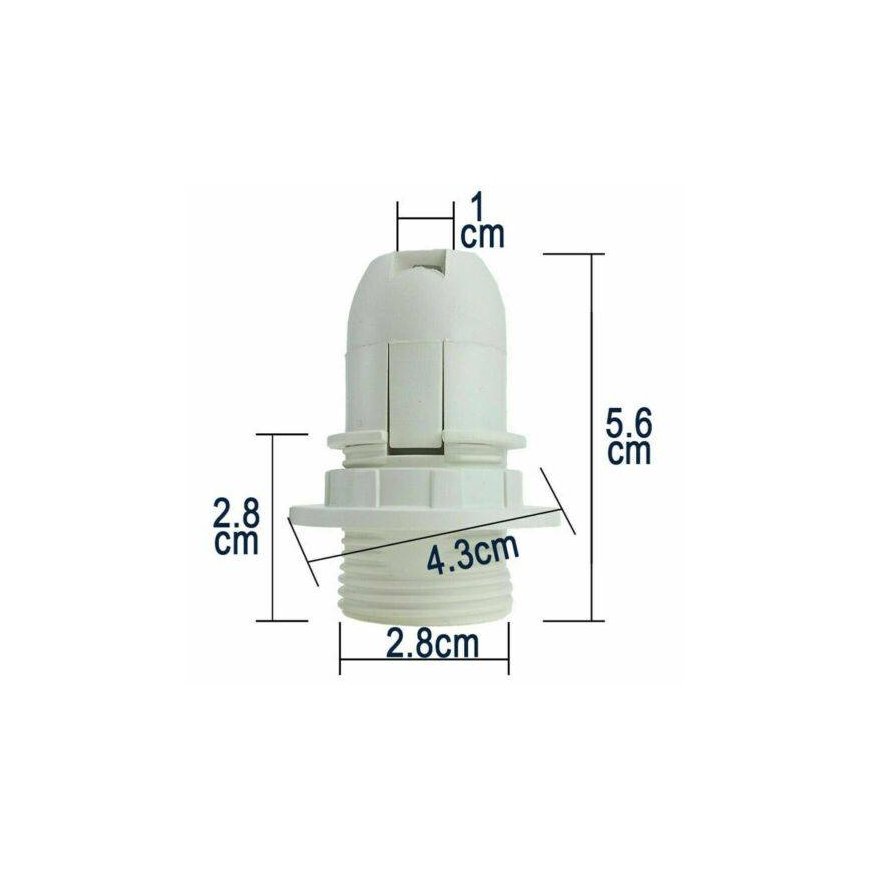 Oem E14 ligzda ar regulējamu apkakli - balta - Plastmasas ligzda