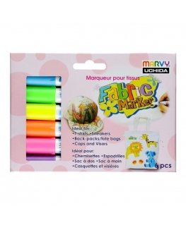 Marvy Uchida Flomasteriai šviesių audinių dekoravimui Fabric Marker 560-6C Fluo, 6 vnt.