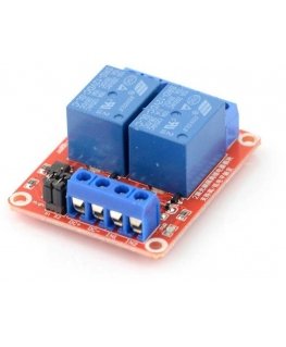 Oem relämodul 2 kanalit H/L optoisolatsiooniga - kontaktid 10A/250VAC - mähis 12V