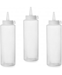 Delivery bottle for cold sauces set of 3 pcs. - transparent 0.35L - HENDI 557853