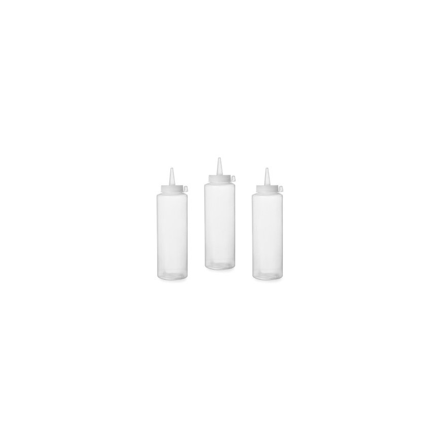 Delivery bottle for cold sauces set of 3 pcs. - transparent 0.35L - HENDI 557853 – 2
