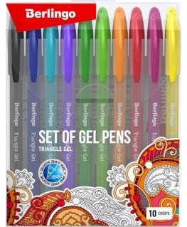 Berlingo, Gela rakstāmuzņēmumu komplekts, krāsa, 10 gab., 0,5 mm, Triangle gelis