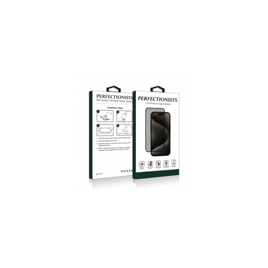 LCD-suojakalvo 2.5D Privacy Perfectionists Apple iPhone 13 Pro Max/14 Plus musta – 2