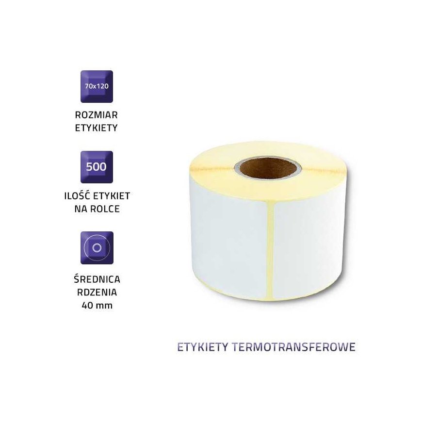Qoltec termo perdavimo etiketės 70 x 120 | 500 etikečių – 2