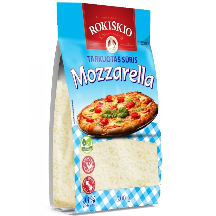 Rokiškio Sūris ROKIŠKIO Mozarella, grated, 43%, 200g – 2